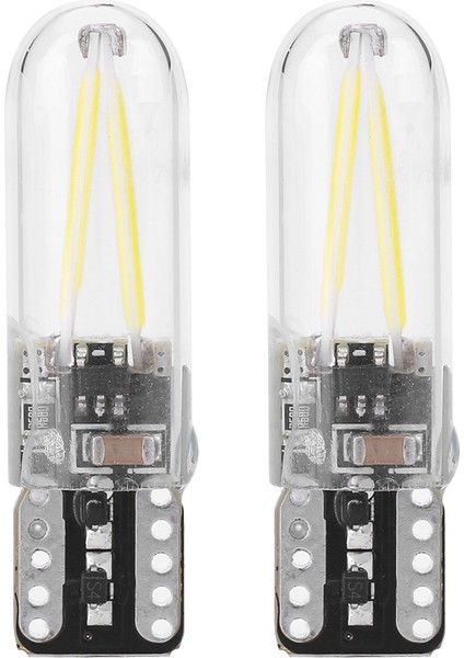 Çift 8-28V W5W T10 Cam Cob Filament LED Araba Okuma Drl Dönüş Sinyali LED Ampul Beyaz Işık (Yurt Dışından)