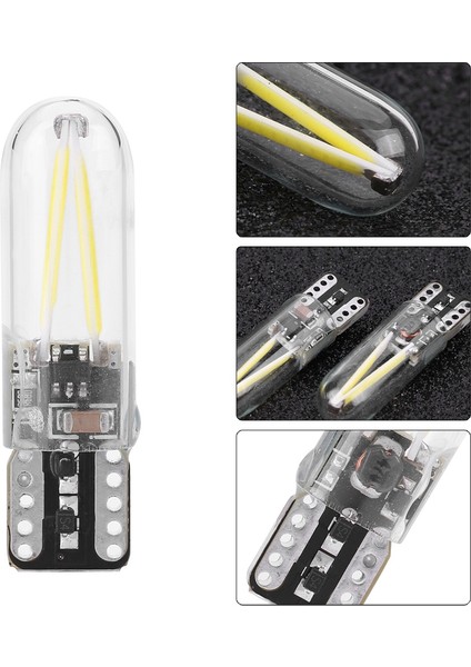 Çift 8-28V W5W T10 Cam Cob Filament LED Araba Okuma Drl Dönüş Sinyali LED Ampul Beyaz Işık (Yurt Dışından) modelleri