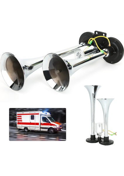 Evrensel Araba Pnömatik Havalı Korna Çift Trompet 130DB 12 V / 24 V Tren Oto Kamyon Kamyon Abs Metal (Yurt Dışından) modelleri