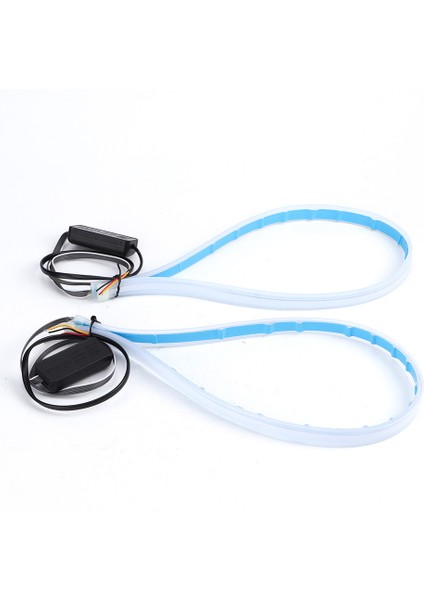 2 Adet 60 cm Mavi Araba Su Geçirmez Esnek LED Işık Şeridi Drl Dönüş Sinyali Tüp Lamba (Yurt Dışından) fiyatları