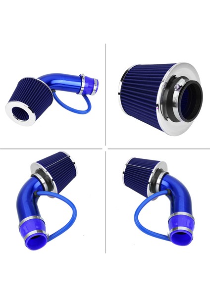 76MM 3 Inç Evrensel Araba Soğuk Hava Girişi Filtre Alüminyum Indüksiyon Hortum Boru Kiti Mavi (Yurt Dışından) fiyatları