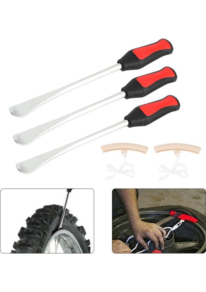 Kaşık Lastik Kolları Motosiklet Bisiklet Lastik Değiştirme Aracı Kiti Jant Koruyucuları ile (Yurt Dışından) fırsatları