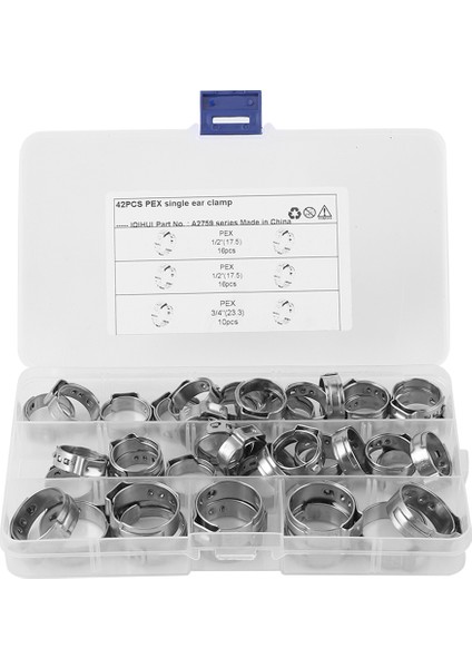 42 Adet Paslanmaz Çelik Cinch Kelepçeleri Yüzükler Tek Kulak 1/2in 3 / 4in Pex Boru Boru Tesisat Bağlantıları (Yurt Dışından)