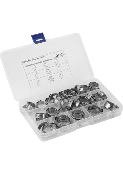 42 Adet Paslanmaz Çelik Cinch Kelepçeleri Yüzükler Tek Kulak 1/2in 3 / 4in Pex Boru Boru Tesisat Bağlantıları (Yurt Dışından) fiyatları