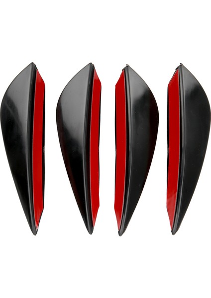 4 Adet Ön Tampon Hava Bıçağı Spoiler Modifikasyonu Evrensel Difüzör Pvc Macun Tipiparlak Siyah (Yurt Dışından)