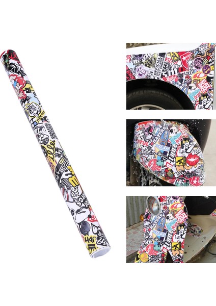 50 * 75 cm Oto Araba Karikatür Kaya Panda Graffiti Bomba Sticker Wrap Sac Rulo Çıkartmaları Filmi (Yurt Dışından) fiyatları