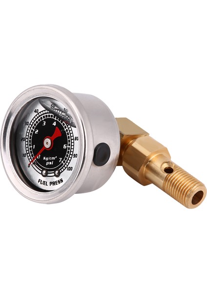 Evrensel Yakıt Basınç Sıvı Dolu Regülatörü Ölçer Adaptör Kiti 0-100PSI Siyah (Yurt Dışından)