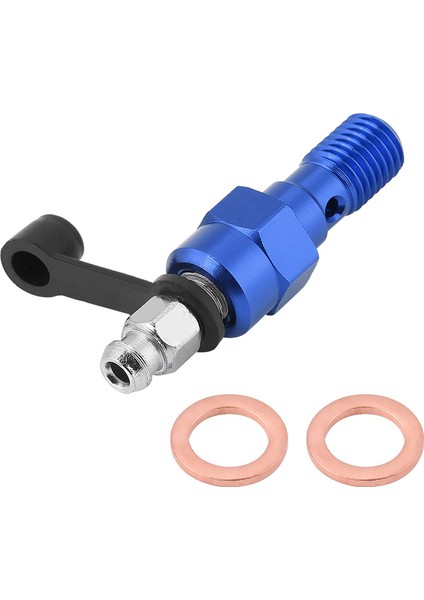 M10X1. 25MM Motosiklet Fren Ana Silindir Kaliper Boşaltma Vidası Meme Banjo Civatası Toz Kapağı Mavi (Yurt Dışından)