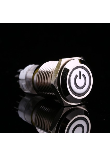 16MM 1no 1nc Bağlantı Metal LED Açma/kapama Düğmesi Mandallama Basma Güç Düğmesi 12V (Yurt Dışından) fırsatları