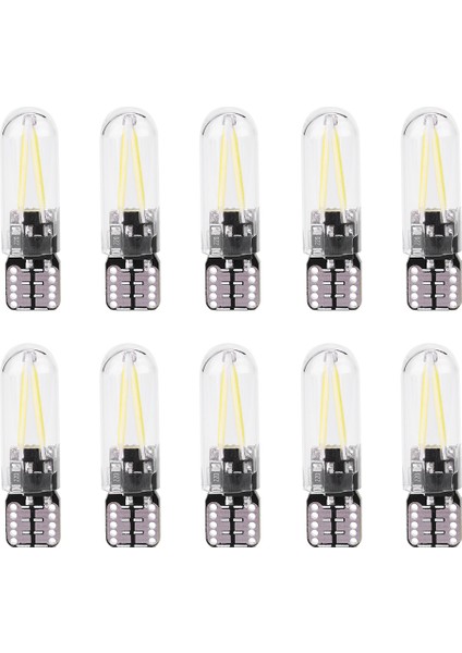 10 Adet 12V W5W T10 194 Cam Cob Filament LED Araba Okuma Drl Gövde LED Ampul Beyaz Işık (Yurt Dışından)