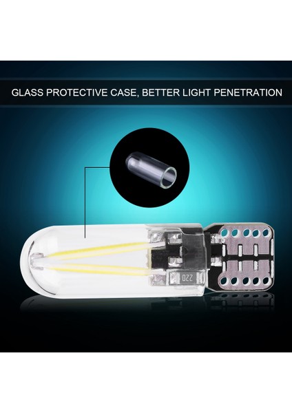 10 Adet 12V W5W T10 194 Cam Cob Filament LED Araba Okuma Drl Gövde LED Ampul Beyaz Işık (Yurt Dışından) modelleri
