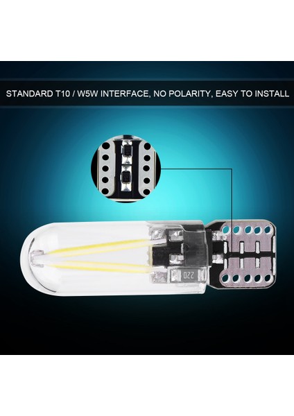 10 Adet 12V W5W T10 194 Cam Cob Filament LED Araba Okuma Drl Gövde LED Ampul Beyaz Işık (Yurt Dışından) fırsatları