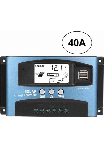 Mppt 40A Solar Şarj Regülatörü Çift USB LCD Ekran 12 V 24 V (Yurt Dışından)