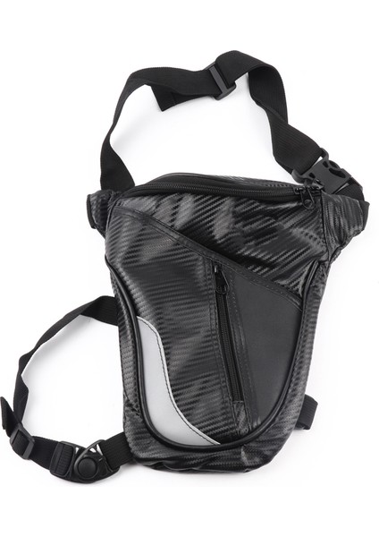 Erkekler Moda Motosiklet Bacak Çantası Dalı Sürme Bel Çantası (Yurt Dışından)