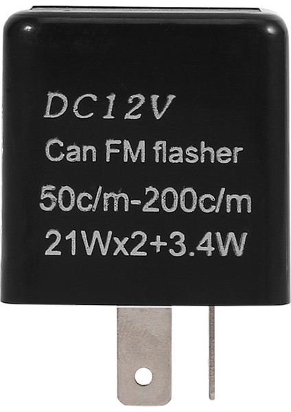 Evrensel Motosiklet Dönüş Sinyali Göstergesi 2-Pin Hız Ayarlanabilir LED Flaşör Rölesi 12V Siyah (Yurt Dışından)
