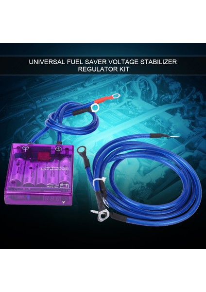 Evrensel Yakıt Tasarrufu Voltaj Sabitleyici Regülatörü Kiti W / 3 Topraklama Kablosu Mor (Yurt Dışından) fiyatları