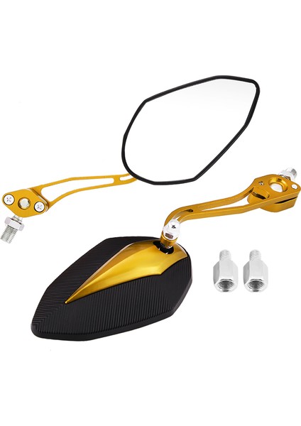 Çift 8mm 10MM Evrensel Motosiklet Motosiklet Dikiz Aynası Dikiz Yan Aynalar Sarı (Yurt Dışından)
