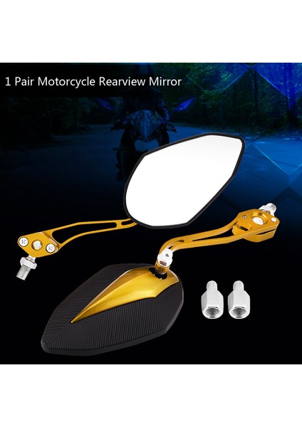Çift 8mm 10MM Evrensel Motosiklet Motosiklet Dikiz Aynası Dikiz Yan Aynalar Sarı (Yurt Dışından) fiyatları