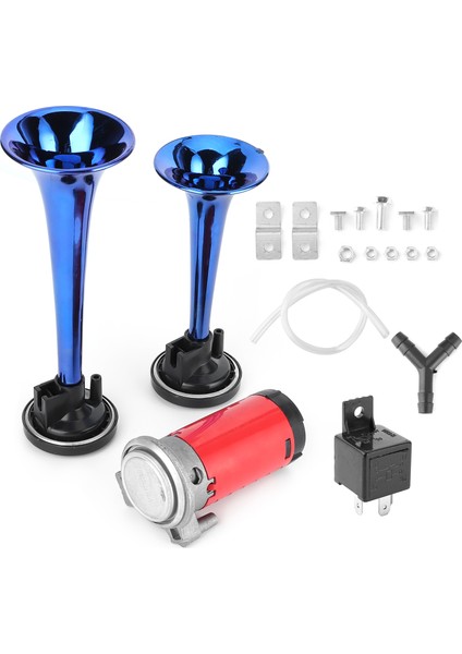 12V Havalı Korna 178DB Yüksek Sesle Ses Çift Trompet Hava Kompresörü Araba Motosiklet Tekne Kamyon (Yurt Dışından)