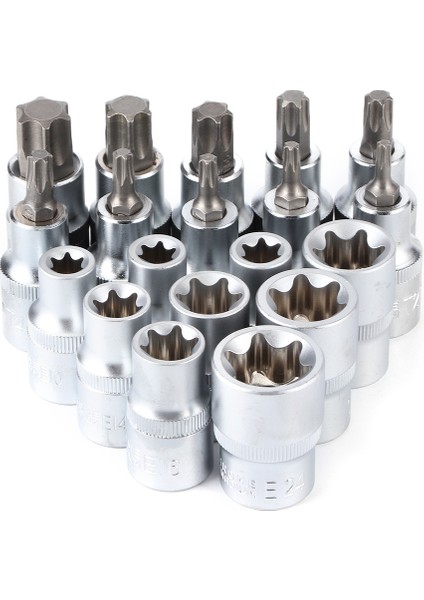 19 Adet / Takım 1 / 2in Sürücü Yıldız Hex Soket Bit Kiti E Tipi Erkek Kadın Araba Tamir Aracı (Yurt Dışından) modelleri