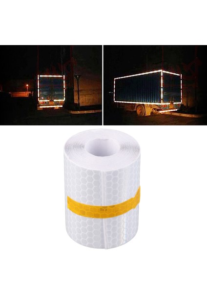 3 Metre * 5cm Araba Vücut Yansıtıcı Bant Şeridi Çıkartmalar Güvenlik Uyarı Çıkartması Trim (Beyaz) (Yurt Dışından) fırsatları