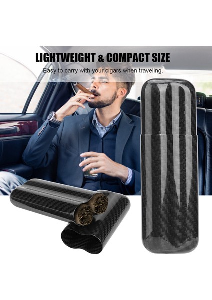 Karbon Fiber Puro Tutucular Vaka Humidors 2 Tüp Puro Saklama Kutusu Seyahat Çantası (Yurt Dışından) fırsatları