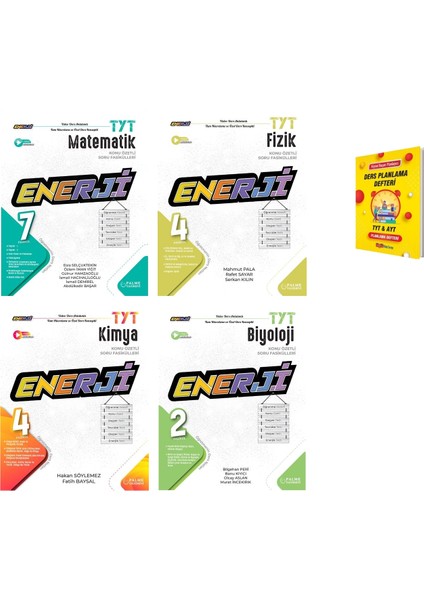 Tyt Enerji Matematik Fizik Kimya Biyoloji 4lü Konu Özetli Soru Fasikülleri + Planlama Defteri