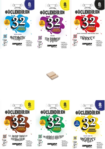 Lgs 8. Sınıf Güçlendiren Tüm Dersler 6lı Set Haftalık Denemeler + Telefon Tutucu