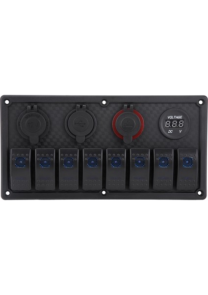 12V 24V 8 Gang Araba Tekne LED Rocker Anahtarı Kontrol Paneli Çift USB Voltmetre Çakmak (Yurt Dışından) modelleri