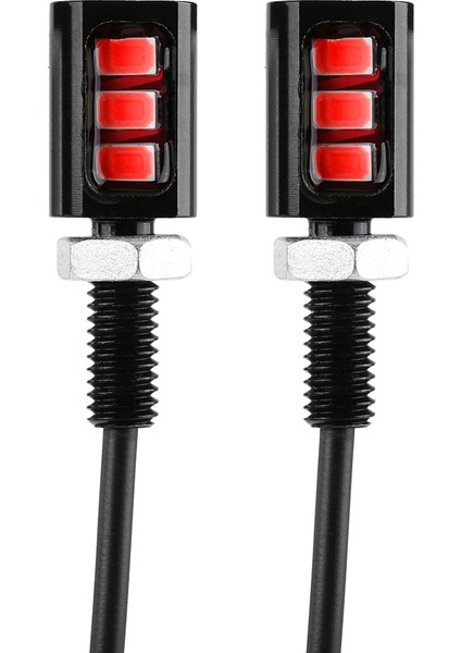 2X12 V Evrensel Araba Motosiklet Lisans Numarası Plaka Vidalı Cıvata Işık Lambası Kırmızı LED (Yurt Dışından)