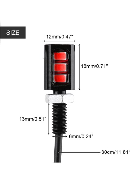 2X12 V Evrensel Araba Motosiklet Lisans Numarası Plaka Vidalı Cıvata Işık Lambası Kırmızı LED (Yurt Dışından) modelleri