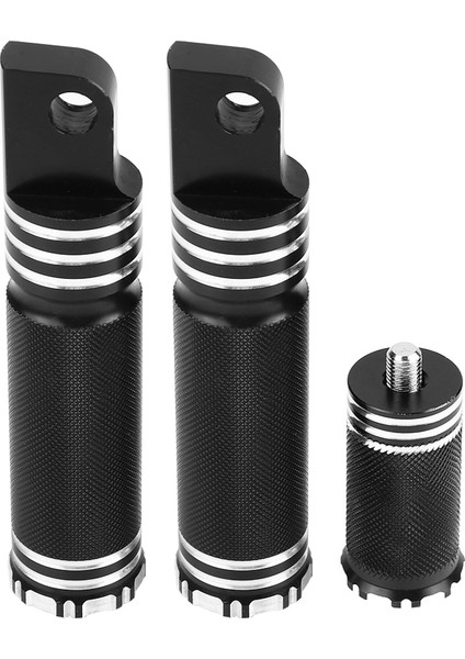 Çifti Ön Arka Motosiklet Cnc Ayak Kazıklar Shifter Pedallar Footrest Siyah (Yurt Dışından)
