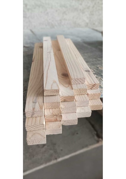5 Adet Silinmiş Çam Çıta, 2X4X25 Cm, Ahşap Doğal Kablo Düzeni