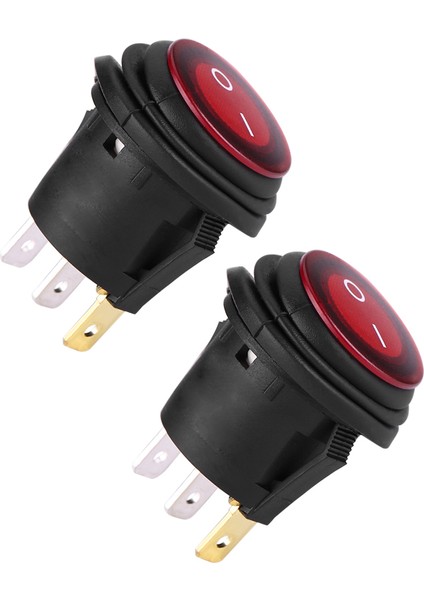 2 Adet Kırmızı LED Işık 12V / 24V Evrensel 20A 3pin Araba Oto Tekne Yuvarlak On-Off Rocker Geçiş Anahtarı (Yurt Dışından) modelleri