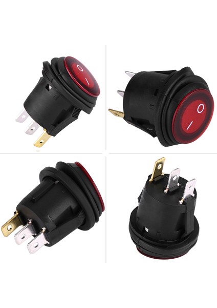 2 Adet Kırmızı LED Işık 12V / 24V Evrensel 20A 3pin Araba Oto Tekne Yuvarlak On-Off Rocker Geçiş Anahtarı (Yurt Dışından) fırsatları