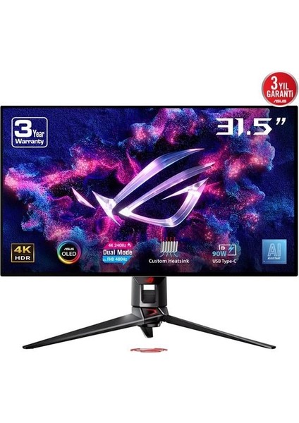 31.5" OLED Rog Swıft OLED PG32UCDP 0.03 Ms (4K-240Hz/Fhd-480Hz) Hdmı-Dp Gamıng Monitör 3840X2160 fiyatları