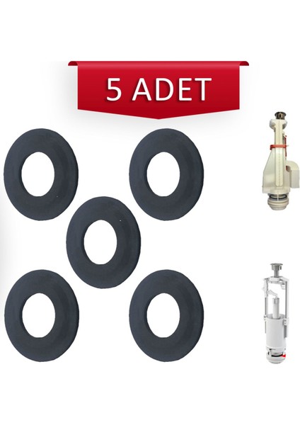 5 Adet Klozet Boşaltma Conta Kale Eski Çift Kademeli Boşaltma Conta Kale Tek Basmalı Boşaltma Conta