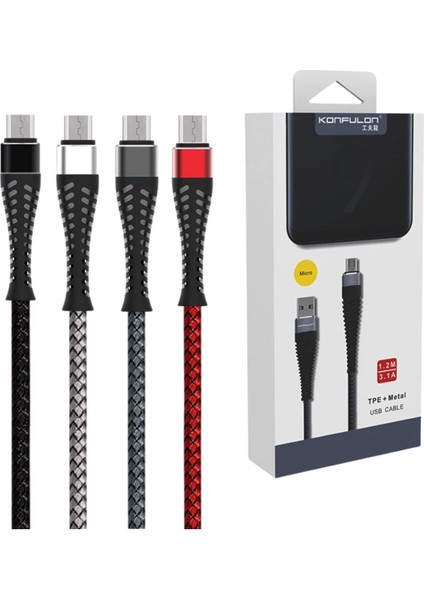 CPT16 S61 Micro USB Kablo 1.2m 2.1A - Siyah fiyatları