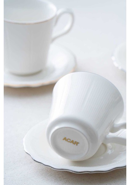 Şık 12'li 6 Kişilik Gümüş Renkli Çay Fincanı Takımı, 210 Ml. fırsatları