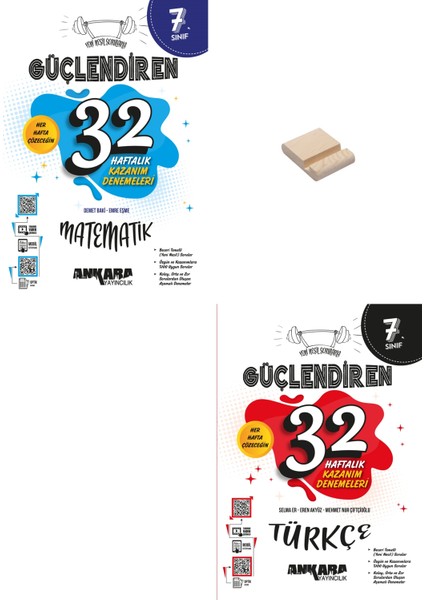 7. Sınıf Güçlendiren Matematik ve Türkçe Haftalık Denemeleri + Telefon Tutucu