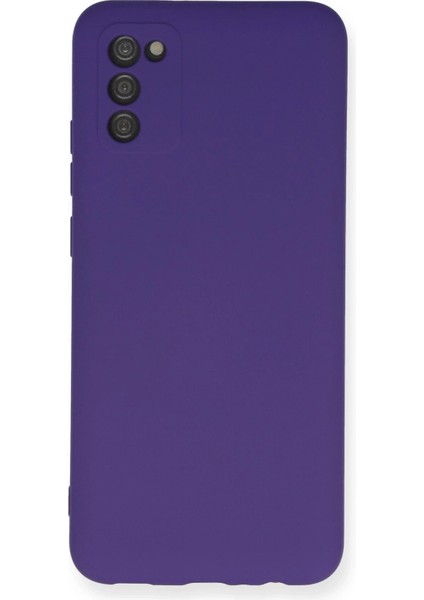 Samsung Galaxy A03S Kılıf Nano Içi Kadife Silikon - Mor Svlrs