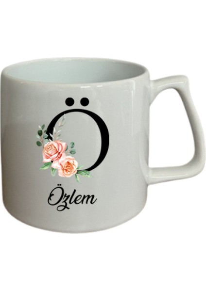 Isimli ve Harfli Özel Tasarım Çay Fincanı, 8x7,5 Cm, Güzel Hediye Seçeneği