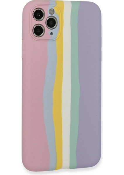 Iphone 11 Pro Kılıf Ebruli Lansman Silikon - Pembe-Lila Svlrs modelleri