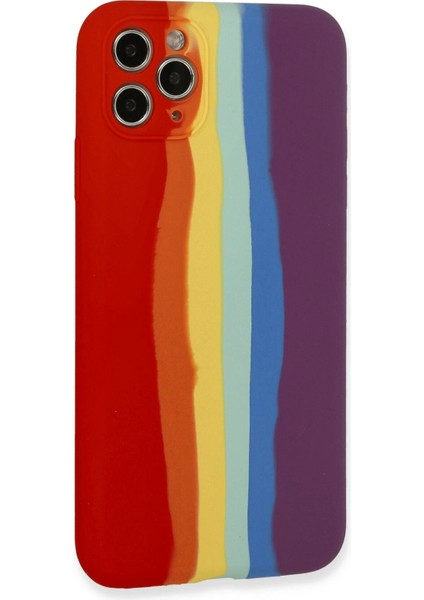 Iphone 11 Pro Kılıf Ebruli Lansman Silikon - Kırmızı-Mor Svlrs modelleri