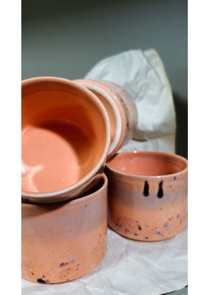 Gün Batımı Temalı 2'li Kahverengi Seramik Çay/kahve Fincan Seti