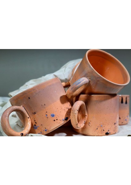 Gün Batımı Temalı 2'li Kahverengi Seramik Çay/kahve Fincan Seti fırsatları