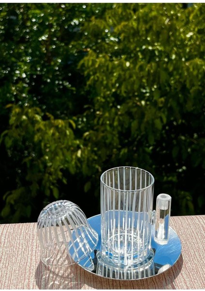 18 Parça Çay ve Kahve Seti, Şık ve Zarif Gümüş Renk Tasarım