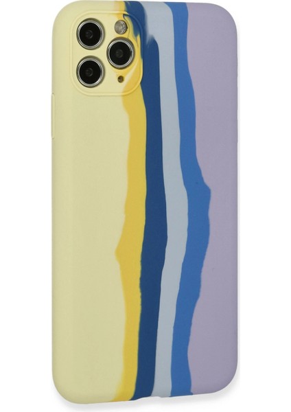 Iphone 11 Pro Kılıf Ebruli Lansman Silikon - Sarı-Lila Svlrs modelleri