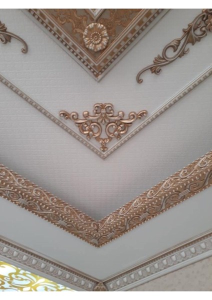 Gri Boyanabilir Saray Tavan Çıta Bordür 8cm x 100CM, Şık ve Kolay Uygulamalı Dekorasyon.