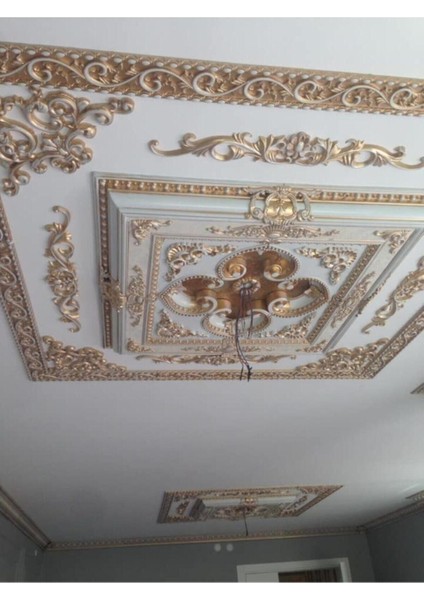 Gri Boyanabilir Saray Tavan Çıta Bordür 8cm x 100CM, Şık ve Kolay Uygulamalı Dekorasyon.